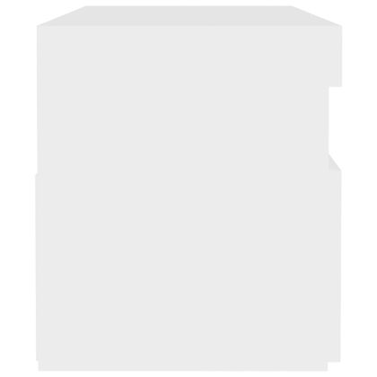 Нощни шкафчета с LED, 2 бр, бели, 60x35x40 см, инженерно дърво