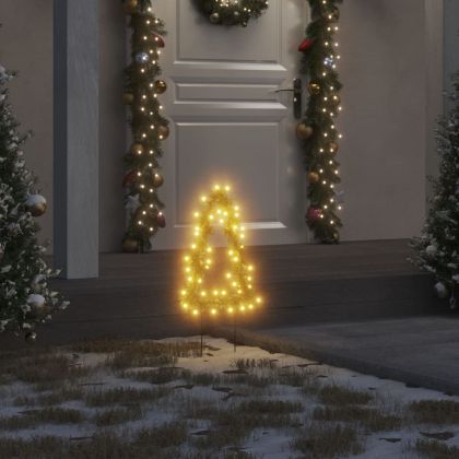 Коледни светещи украси елхи с шипове, 3 бр, 50 LED, 30 см
