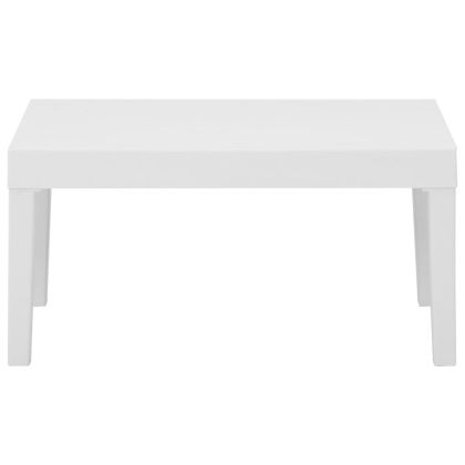 Градински лаундж комплект с възглавници 3 части пластмаса бял