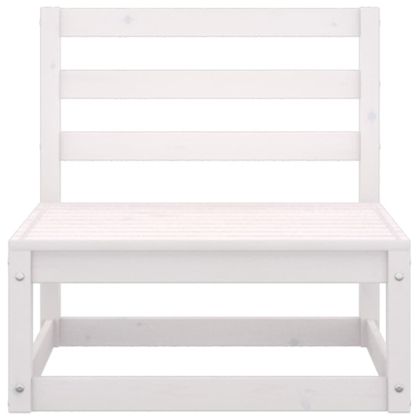 Градински лаундж комплект, 7 части, бял, бор масив