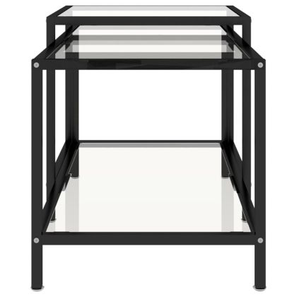 Масички за чай, 2 бр, закалено стъкло, прозрачни