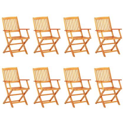 Градински трапезен комплект, сгъваем, 9 части, акация масив