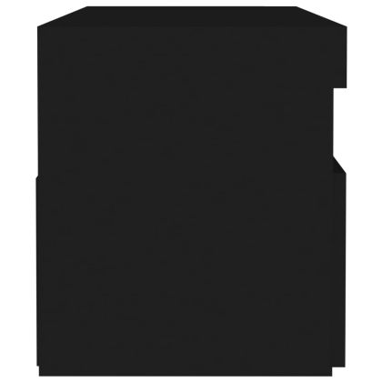 Нощни шкафчета с LED, 2 бр, черни, 60x35x40 см, инженерно дърво