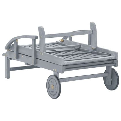 Градински шезлонг с шалте, акациево дърво масив