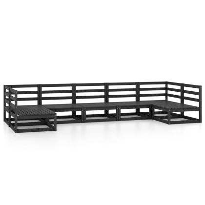 Градински лаундж комплект от 7 части, борово дърво масив