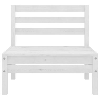 Градински лаундж комплект, 6 части, бял, бор масив