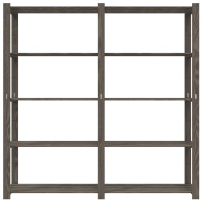 5-етажен стелаж за съхранение, сив, 170x38x170 см, бор масив