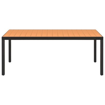 Градински трапезен комплект, 9 части, черно и кафяво