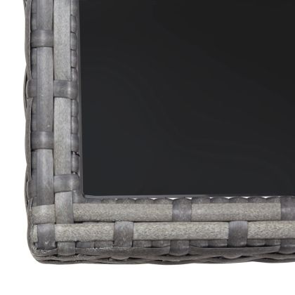 Градински трапезен комплект 3 части полиратан антрацит и сиво