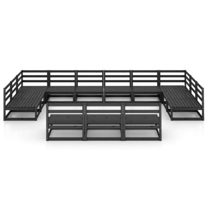 Градински лаундж комплект от 13 части, борово дърво масив