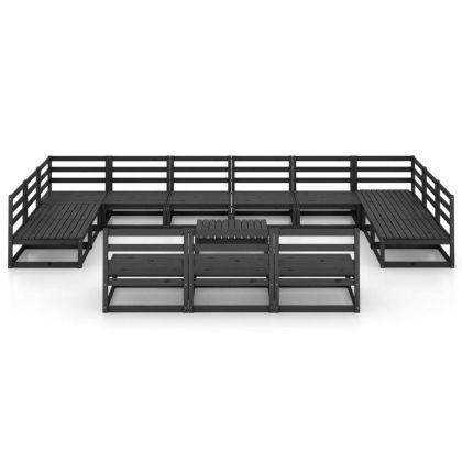 Градински лаундж комплект от 14 части, борово дърво масив