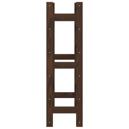 Стойка за вино за 30 бутилки, кафява, бор масив