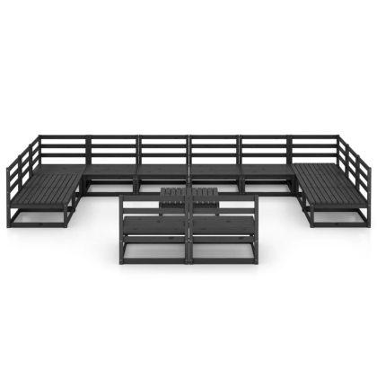 Градински лаундж комплект от 13 части, борово дърво масив