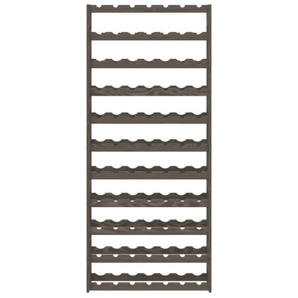 Стойка за вино за 77 бутилки, сива, бор масив