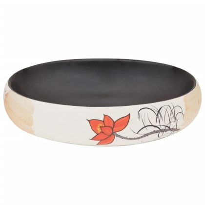 Мивка за плот, многоцветна, овална, 59x40x15 см, керамика