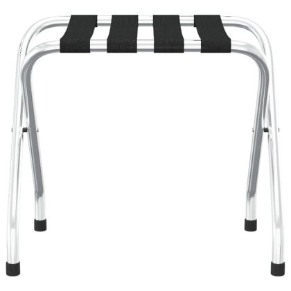 Поставка за куфари, черно и сребристо, 56x40x49 см