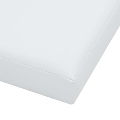 Сгъваеми табуретки за съхранение, 2 бр, бели, изкуствена кожа