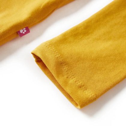 Детска тениска с дълъг ръкав, тъмна охра, 92