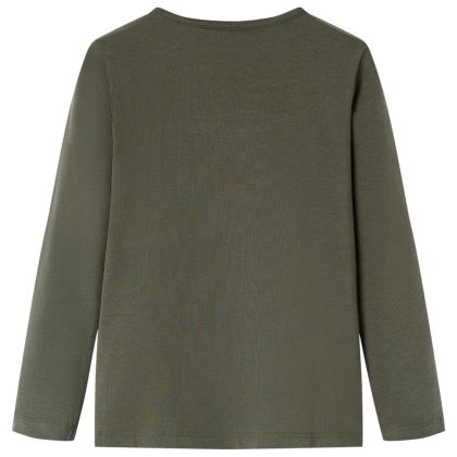 Детска тениска с дълъг ръкав, каки, 92