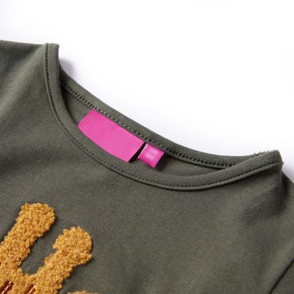 Детска тениска с дълъг ръкав, каки, 92