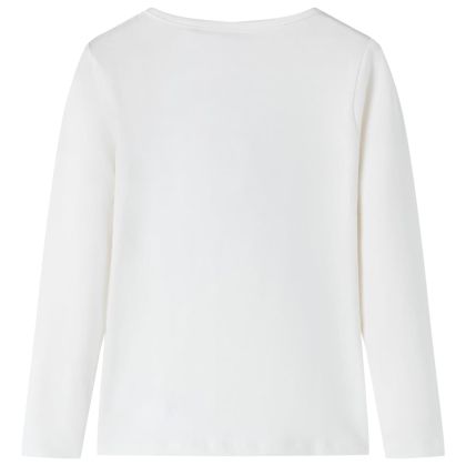 Детска тениска с дълъг ръкав, екрю, 92