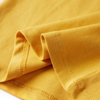 Детска тениска с дълъг ръкав, тъмна охра, 92