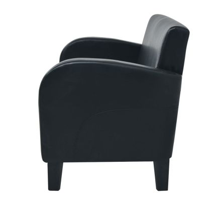 Двуместен диван, изкуствена кожа, черен