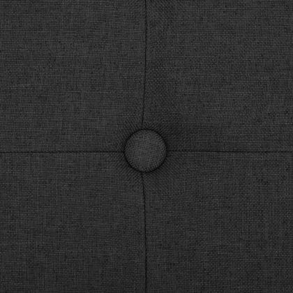 Сгъваема табуретка за съхранение, черна, изкуствен лен