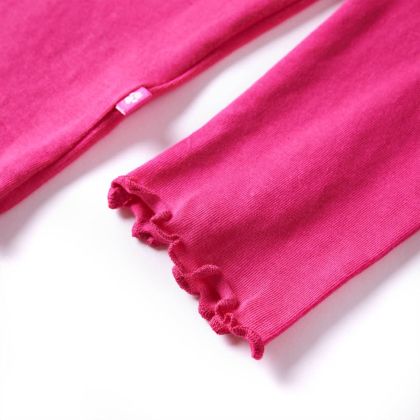 Детска тениска с дълъг ръкав, яркорозова, 92