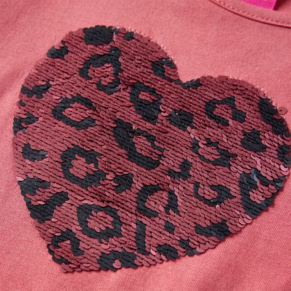 Детска тениска с дълъг ръкав, старо розово, 92