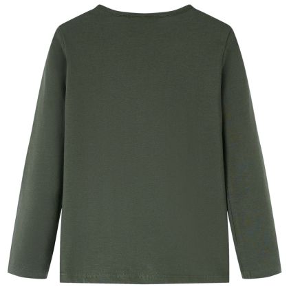 Детска тениска с дълъг ръкав, каки, 92
