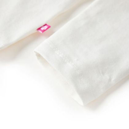 Детска тениска с дълъг ръкав, екрю, 92