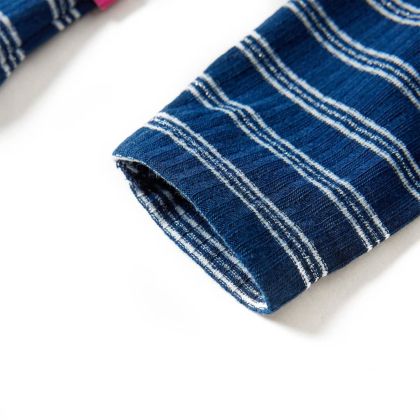 Детска тениска с дълъг ръкав, тъмносиня, 92