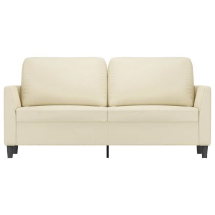 2-местен диван, кремава, 140 см, изкуствена кожа