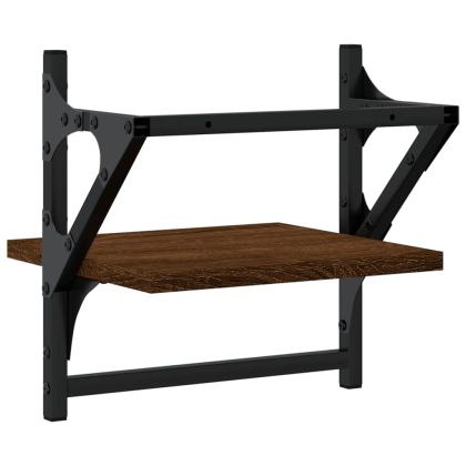 Стенни рафтове с пръти 2 бр кафяв дъб 30x25x30 см