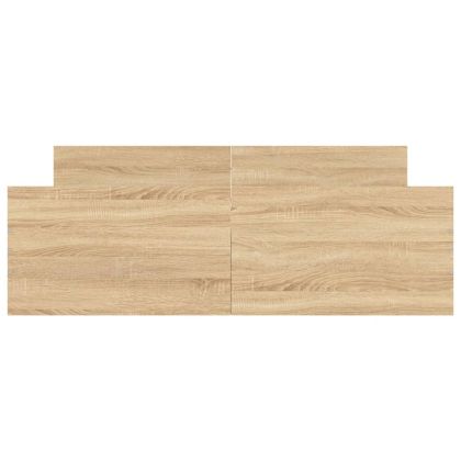 Рамка за легло с горна и долна табла, сонома дъб, 140x190 см