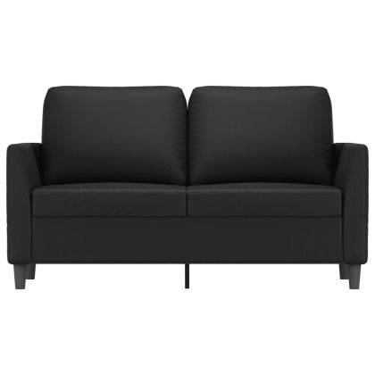 2-местен диван, черен, 120 см, изкуствена кожа