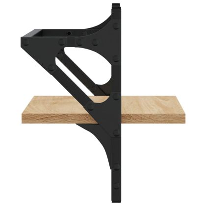 Стенни рафтове с пръти 2 бр дъб сонома 30x25x30 см