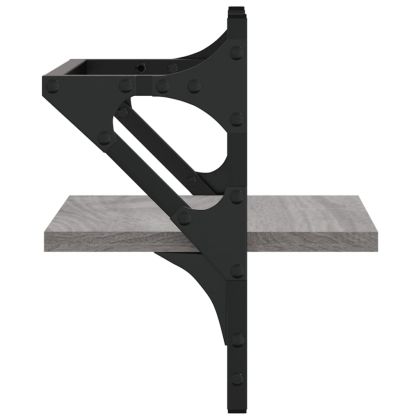 Стенни рафтове с пръти 2 бр сив сонома 30x25x30 см