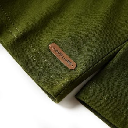 Детска тениска с дълъг ръкав, тъмно каки, 92