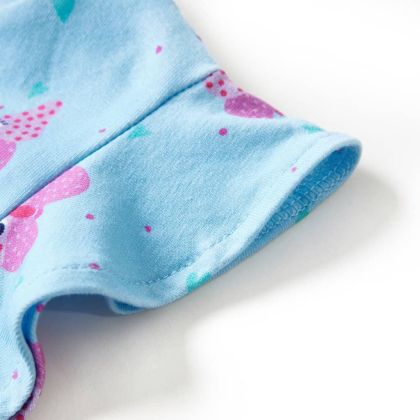 Детска рокля с копчета, без ръкави, синя, 92