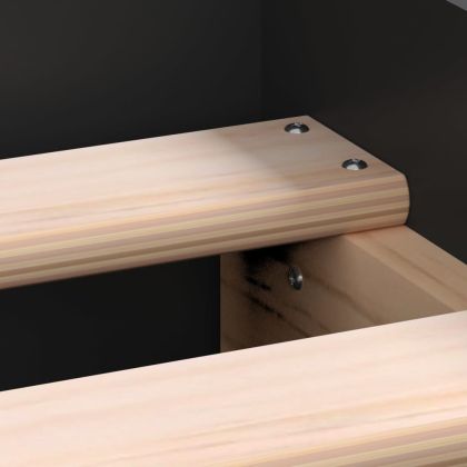 Рамка за легло с горна и долна табла, черна, 90x200 см