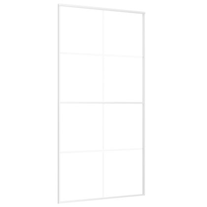 Плъзгаща се врата, ESG стъкло и алуминий, 102,5x205 см, бяла