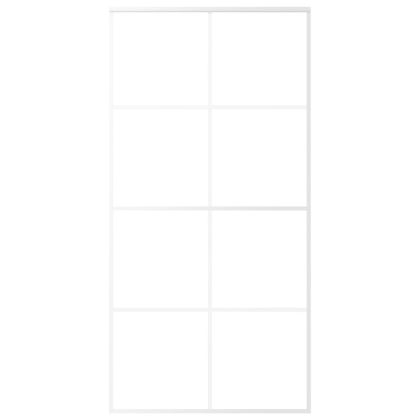 Плъзгаща се врата, ESG стъкло и алуминий, 102,5x205 см, бяла