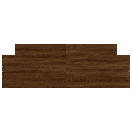 Рамка за легло с горна и долна табла, кафяв дъб, 150x200 см