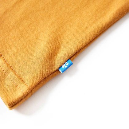 Детска тениска с дълъг ръкав, тъмна охра, 92