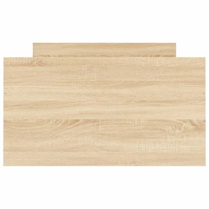 Рамка за легло с горна и долна табла, сонома дъб, 90x200 см