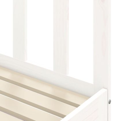 Канапе с изтеглящо разтегателно легло бяло 90x200 см бор масив