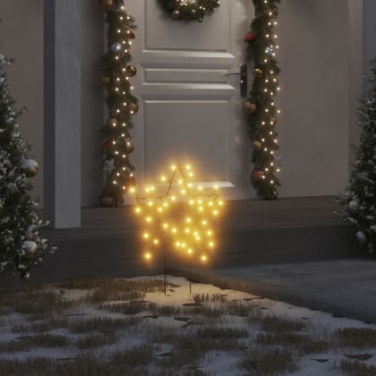 Коледни светещи украси звезди с шипове, 3 бр, 50 LED, 29 см