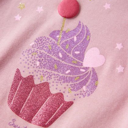 Детска тениска с дълъг ръкав, светлорозова, 92